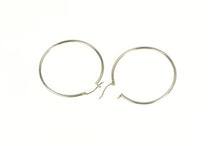 Load image into Gallery viewer, 14K 41.4mm Classic Rounded Simple Hoop Earrings White Gold