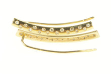 Load image into Gallery viewer, 14K Pave Diamond Encrusted Curved Bar Dangle Earrings Yellow Gold