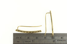 Load image into Gallery viewer, 14K Pave Diamond Encrusted Curved Bar Dangle Earrings Yellow Gold