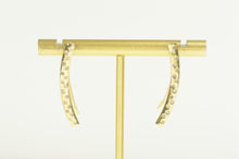 Load image into Gallery viewer, 14K Pave Diamond Encrusted Curved Bar Dangle Earrings Yellow Gold