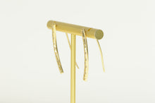 Load image into Gallery viewer, 14K Pave Diamond Encrusted Curved Bar Dangle Earrings Yellow Gold