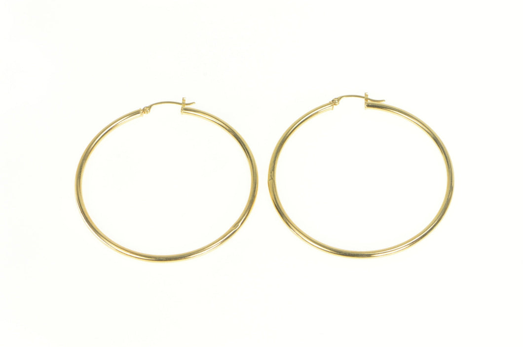 14K 53.4mm Classic Round Simple Hollow Hoop Earrings Yellow Gold