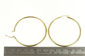 14K 53.4mm Classic Round Simple Hollow Hoop Earrings Yellow Gold