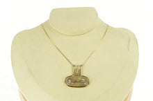 Load image into Gallery viewer, 14K Rutilated Quartz Cabochon Modernist Chain Necklace 14&quot; Yellow Gold