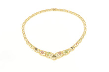 Load image into Gallery viewer, Sterling Silver Emerald Ruby Sapphire Diamond Filigree Necklace 19.25&quot;