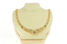 Load image into Gallery viewer, Sterling Silver Emerald Ruby Sapphire Diamond Filigree Necklace 19.25&quot;