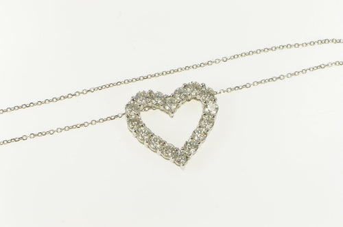 14K 2.00 Ctw Classic Diamond Heart Love Pendant 18