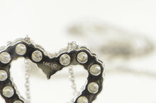 Load image into Gallery viewer, 14K 2.00 Ctw Classic Diamond Heart Love Pendant 18&quot; White Gold