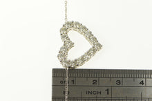 Load image into Gallery viewer, 14K 2.00 Ctw Classic Diamond Heart Love Pendant 18&quot; White Gold