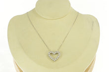Load image into Gallery viewer, 14K 2.00 Ctw Classic Diamond Heart Love Pendant 18&quot; White Gold