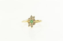 Load image into Gallery viewer, 14K 0.37 Ctw Natural Emerald Diamond Cluster Ring Yellow Gold