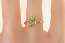 Load image into Gallery viewer, 14K 0.37 Ctw Natural Emerald Diamond Cluster Ring Yellow Gold