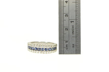 Load image into Gallery viewer, 14K 1.80 Ctw Sapphire Diamond Wedding Band Ring Yellow Gold
