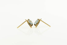 Load image into Gallery viewer, 14K Trillion Blue Topaz Solitaire Triangle Stud Earrings Yellow Gold