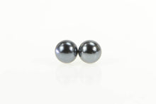 Load image into Gallery viewer, 14K 7.9mm Dark Blue Pearl Classic Stud Earrings White Gold