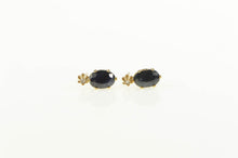 Load image into Gallery viewer, 14K Oval Natural Sapphire Diamond Accent Stud Earrings Yellow Gold