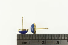Load image into Gallery viewer, 14K Oval Lapis Lazuli Cabochon Stud Earrings Yellow Gold