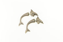 Load image into Gallery viewer, Sterling Silver Dolphin Through Ear Illusion Statement Earrings