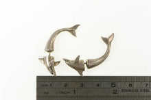 Load image into Gallery viewer, Sterling Silver Dolphin Through Ear Illusion Statement Earrings