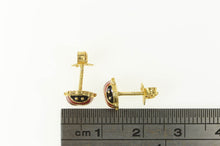 Load image into Gallery viewer, 14K Red Enamel Lady Bug Good Luck Lucky Stud Earrings Yellow Gold