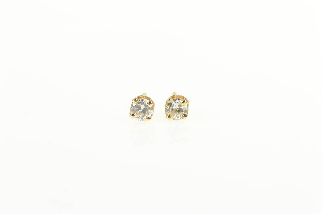 14K 0.25 Ctw Diamond Classic Solitaire Stud Earrings Yellow Gold