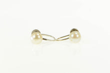 Load image into Gallery viewer, 14K Pearl Retro 1960&#39;s Classic Screw Back Earrings White Gold