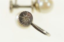 Load image into Gallery viewer, 14K Pearl Retro 1960&#39;s Classic Screw Back Earrings White Gold