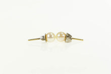 Load image into Gallery viewer, 14K 5.5mm Pearl Classic Simple Stud Plain Earrings Yellow Gold