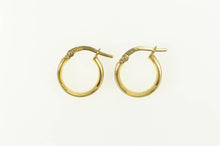 Load image into Gallery viewer, 14K Diamond Dust Textured 13.3mm Hoop Earrings Yellow Gold