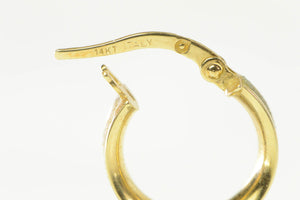 14K Diamond Dust Textured 13.3mm Hoop Earrings Yellow Gold