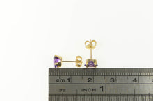 Load image into Gallery viewer, 14K Oval Amethyst February Birthstone Stud Earrings Yellow Gold