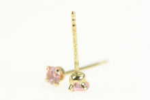 Load image into Gallery viewer, 14K Round Pink Cubic Zirconia Solitaire Stud Earrings Yellow Gold