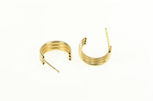 Load image into Gallery viewer, 14K Squared 11.8mm Retro Semi Hoop Earrings Yellow Gold