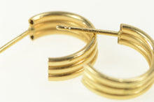 Load image into Gallery viewer, 14K Squared 11.8mm Retro Semi Hoop Earrings Yellow Gold