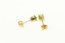 Load image into Gallery viewer, 14K Round Peridot Solitaire Classic Simple Stud Earrings Yellow Gold