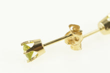 Load image into Gallery viewer, 14K Round Peridot Solitaire Classic Simple Stud Earrings Yellow Gold