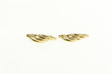Load image into Gallery viewer, 14K Retro Curved Twist Design Semi Hoop Vintage Earrings Yellow Gold