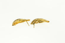 Load image into Gallery viewer, 14K Retro Curved Twist Design Semi Hoop Vintage Earrings Yellow Gold