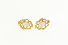 Load image into Gallery viewer, 14K Natural Opal Vintage Textured Nugget Stud Earrings Yellow Gold