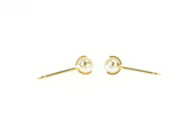 Load image into Gallery viewer, 14K 3.9mm Pearl Classic Retro Vintage Stud Earrings Yellow Gold