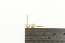 Load image into Gallery viewer, 14K 3.9mm Pearl Classic Retro Vintage Stud Earrings Yellow Gold