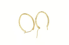 Load image into Gallery viewer, 14K Diamond Cut Oval Vintage Statement Hoop Earrings Yellow Gold