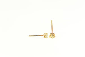 14K 0.24 Ctw Diamond Solitaire Vintage Stud Earrings Yellow Gold