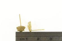Load image into Gallery viewer, 14K Scallop Sea Shell Beach Motif Stud Earrings Yellow Gold