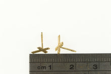 Load image into Gallery viewer, 14K Diamond Cut Cross Christian Faith Symbol Stud Earrings Yellow Gold