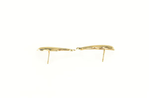 14K High Relief Dolphin Ocean Animal Stud Earrings Yellow Gold
