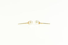 Load image into Gallery viewer, 14K Vintage 3.7mm Pearl Classic Stud Earrings Yellow Gold