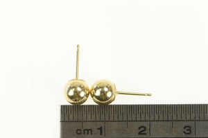14K 5.9mm Classic Ball Sphere Round Stud Earrings Yellow Gold