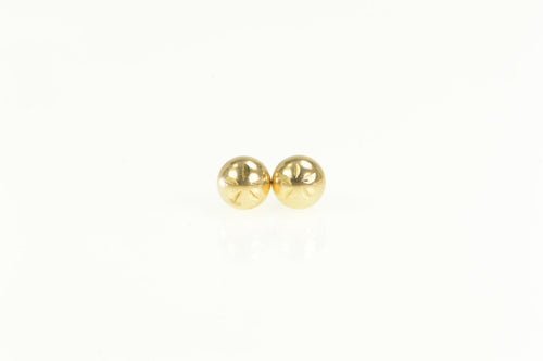14K 5.3mm Diamond Cut Flower Ball Round Stud Earrings Yellow Gold