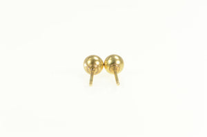 14K 5.3mm Diamond Cut Flower Ball Round Stud Earrings Yellow Gold
